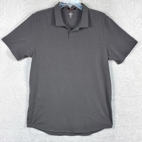 Western Rise Polo Shirt Mens M Gray Performance Golf Preppy Classic Hamptons - Picture 1 of 6